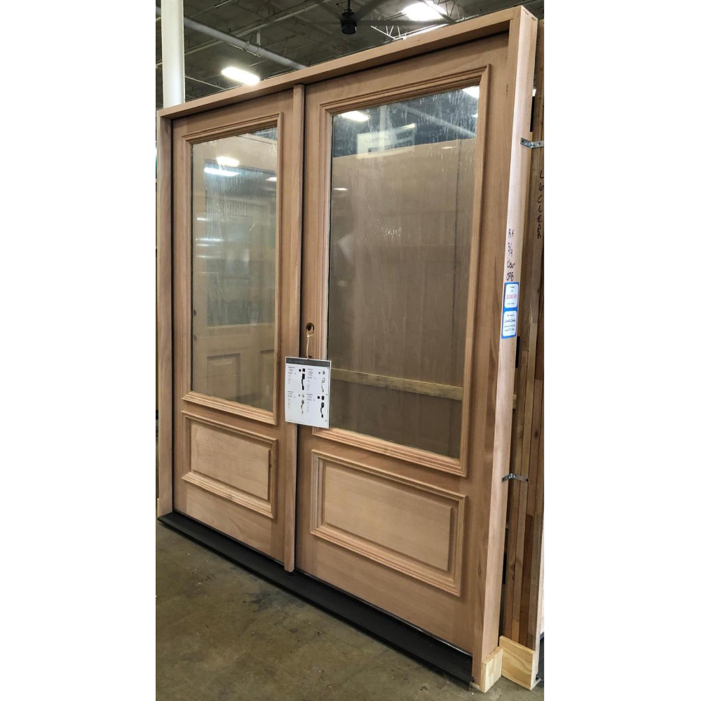 6/0x6/8 Mahogany 3/4 Glass Prehung Exterior Double Door